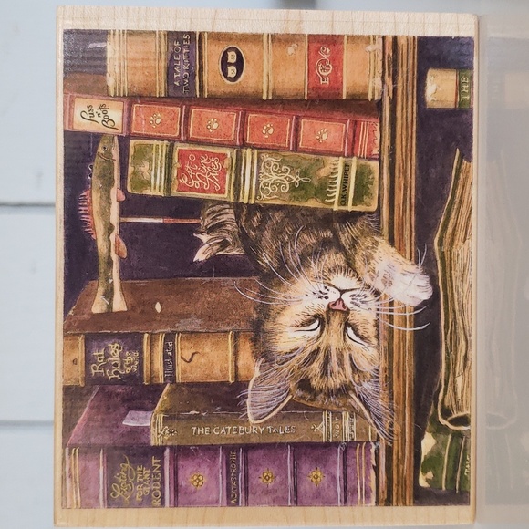 Large Cat Stamp #90251 Federick the Literate Stamps Happen Inc Charles Wysocki - Picture 11 of 11